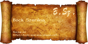 Bock Szeréna névjegykártya